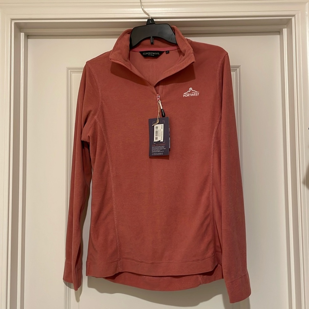 Women’s pink 1/4 fleece pullover size Large 🏷️ NWT